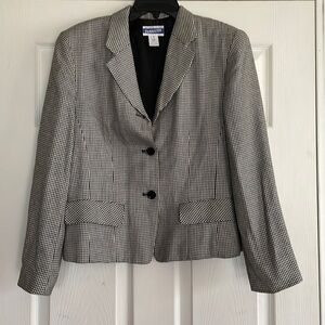 Vintage Pendleton Blazer Womens Black & White Houndstooth Sz 12 Women’s Made USA